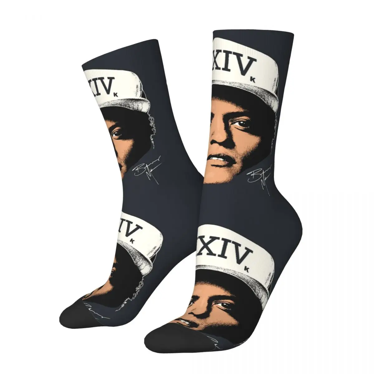 Funny Men's Socks Retro Harajuku Bruno Mars Street Style Novelty Pattern Crazy Sock Gift Printed official-website tops fugees