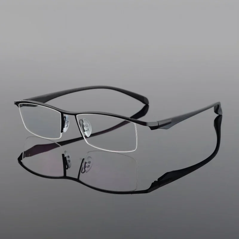NOWSEE Half Frame Alloy Casual Eyeglasses Frame Optical Individual Personality Classic Myopia Prescription For Men's Eyewear