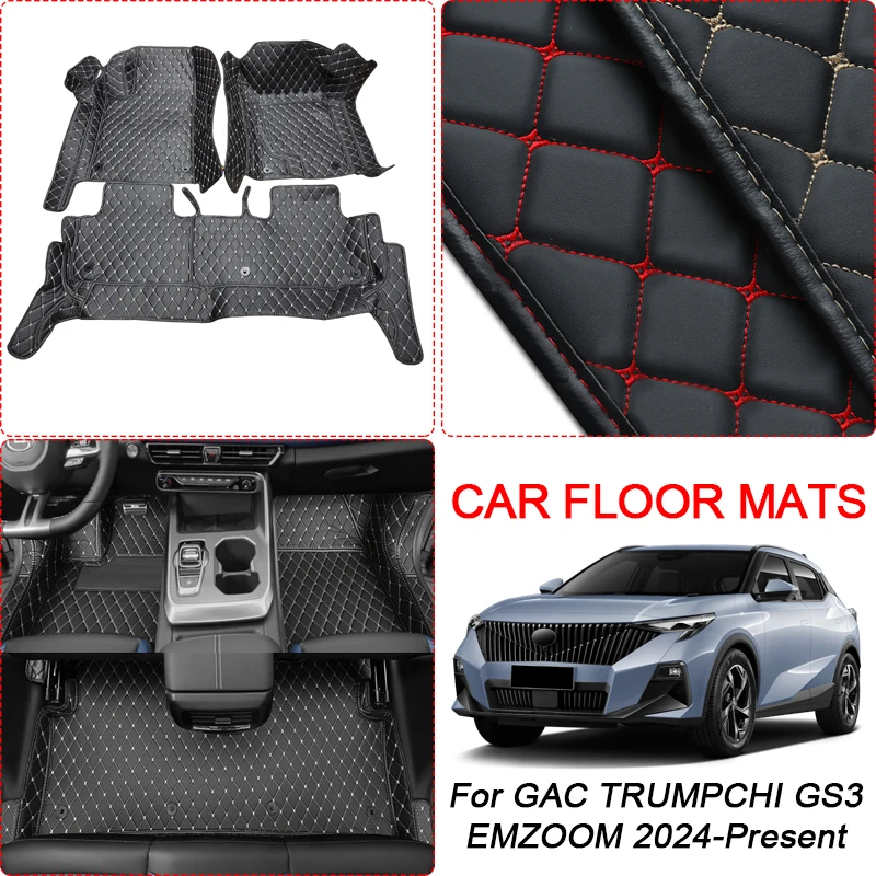 Car Floor Mat 3D Full Surround For GAC TRUMPCHI GS3 EMZOOM 2024-Present Protect Liner Foot Pad Carpet PU Leather Waterproof Auto