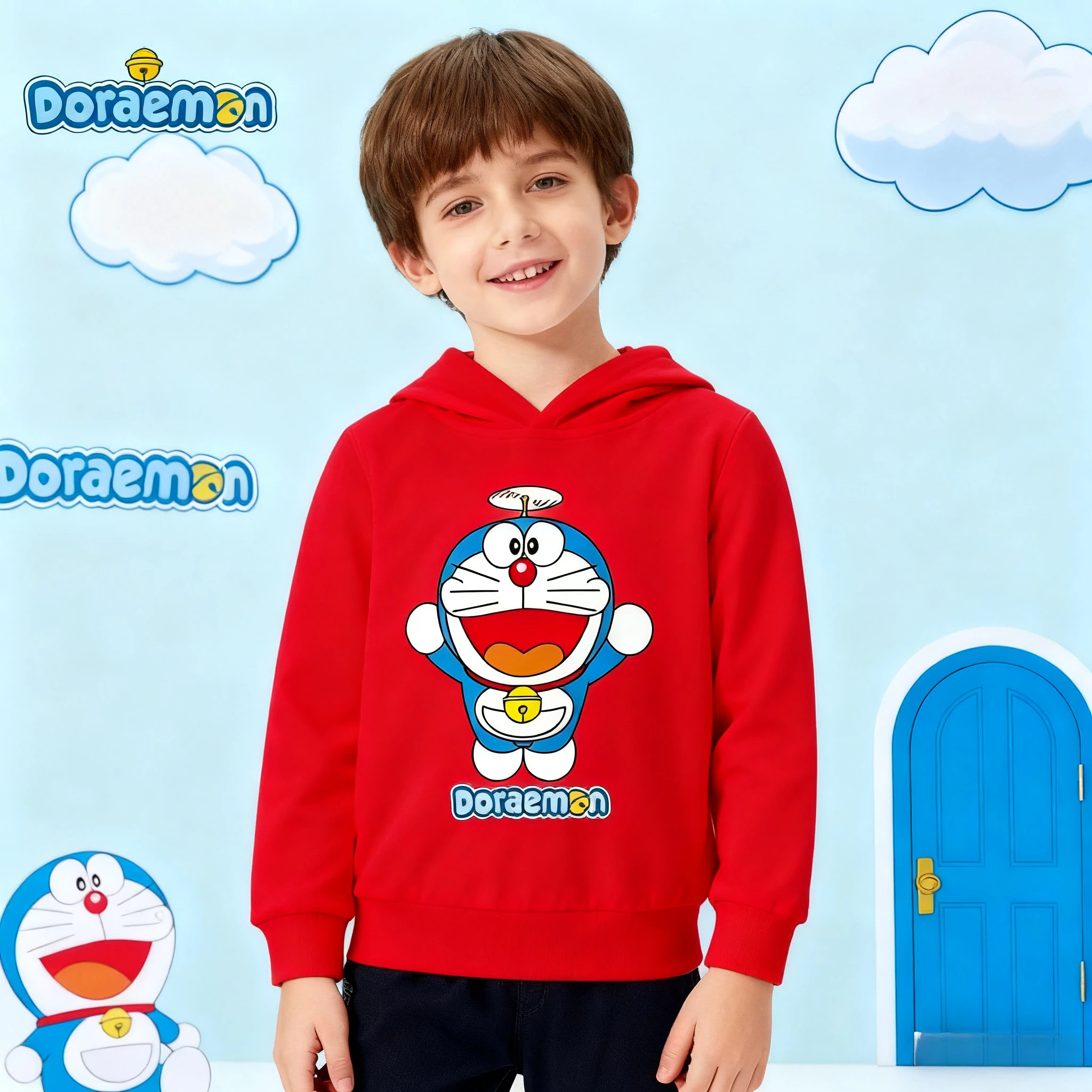 Dingdangmao سترة بغطاء للرأس دافئة للخريف والشتاء للأطفال، سترة مريحة وناعمة، ملابس أطفال عصرية ومتعددة الاستخدامات