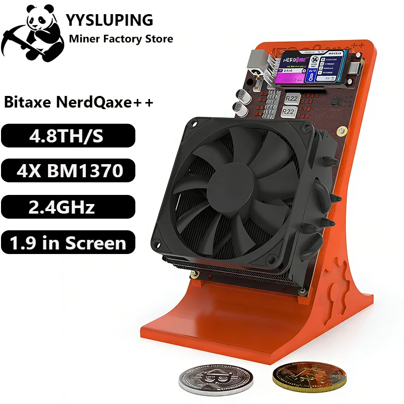 

Bitaxe NerdQaxe++ 4,8TH/s Bitcoin Miner Маломощный энергосберегающий бесшумный настольный аппарат для криптомайнинга BTC Plug And Play
