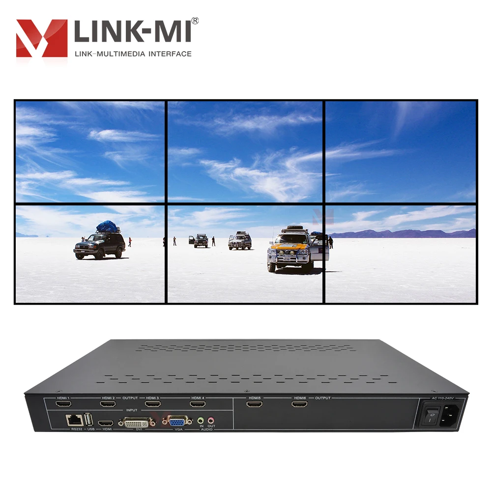 

LINK-MI 2x3 Video Wall Controller with Zoom Function 2x3, 2x2, 1x6, 1x5,1x4, 1x3, 1x2 splicing Controller 1080P Multiple Control