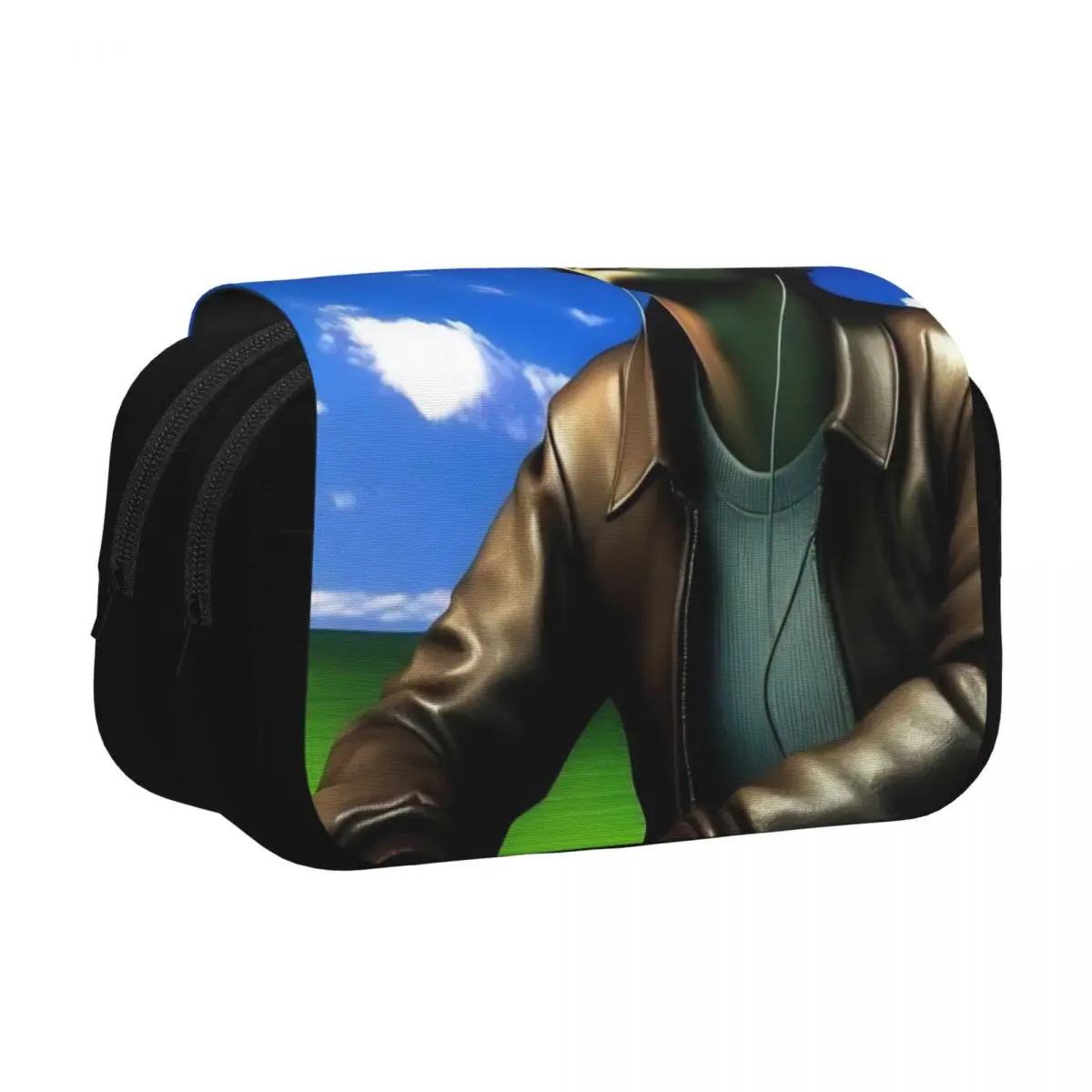 

Double Clamshell Pen Case Leon S Kennedy Residents Evils Pencilcases Pen for Student Pencil Bags Zipper Stationery