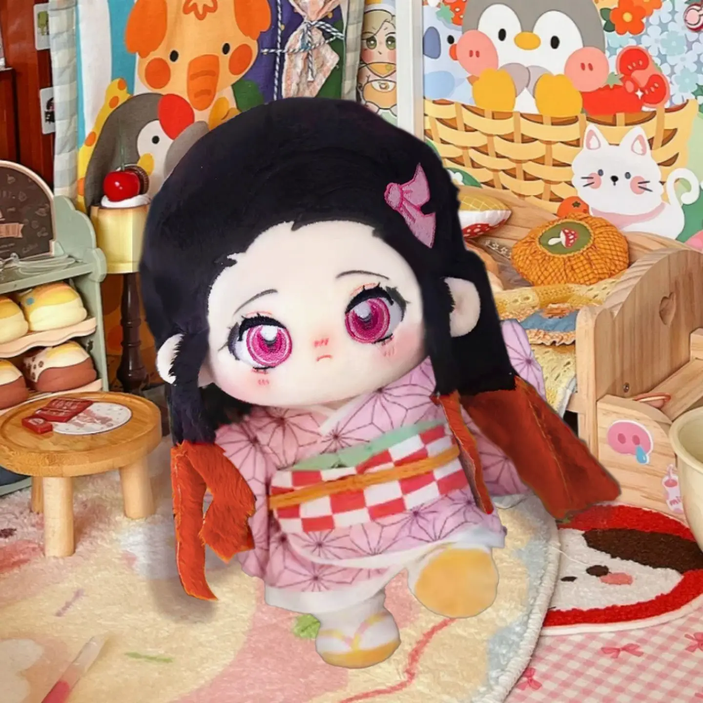 

Kamado Nezuko 20CM Attributes Cotton Doll Girl Stuffed Toys Student Plush Doll Adorable Delicacy Ears Xmas Gift