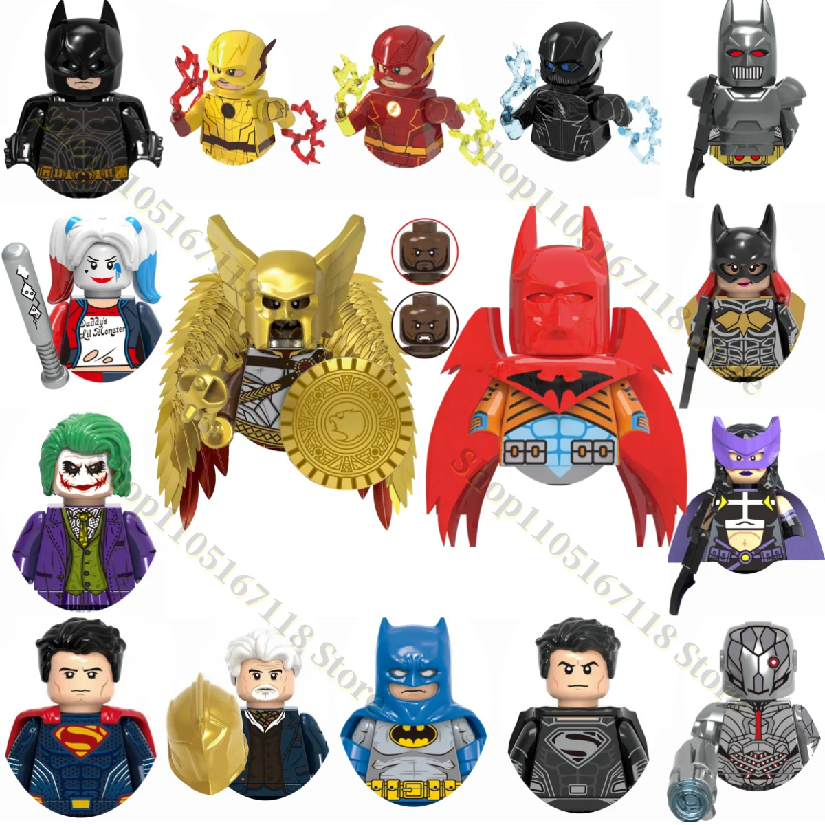 Bloques de Construcción de Superhéroes, Mini Personajes Clásicos, Regalo de Fiesta Infantil, Juguete de Ladrillos, DC Batman Flash Black Adam