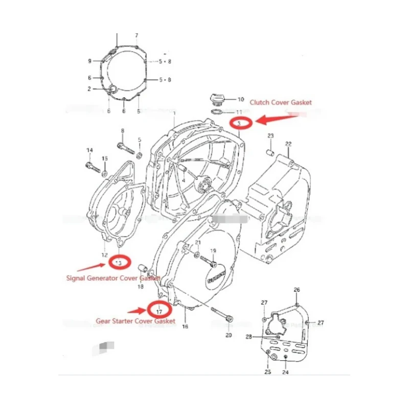 Motorcycle Engine Stator Signal Generator Clutch Cover Gasket For Suzuki GSF600 S Bandit 600 96-03 GSXR750 GSX-R750 1986-1992