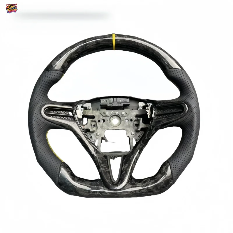 For  Civic Carbon Fiber Leather Racing Steering Wheel-3 Spoke F1 Shape Modification & Customization