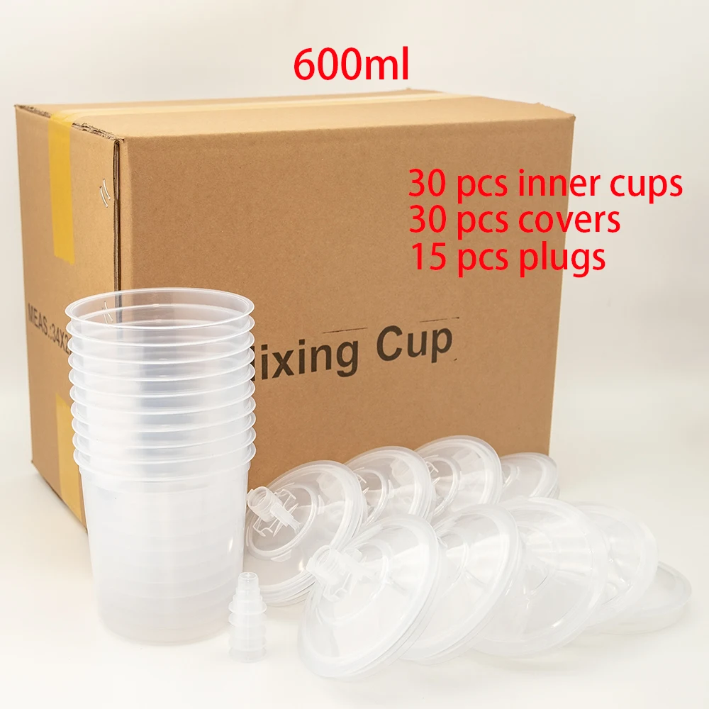 Imagem -06 - Spray Gun Paint Tank Spray Gun Misturando Copo Copo Medidor Descartável tipo h o Quick Cup Venda a Granel 165 ml 400 ml 600ml 10 Pcs 20 Pcs 30 Peças 50 Peças