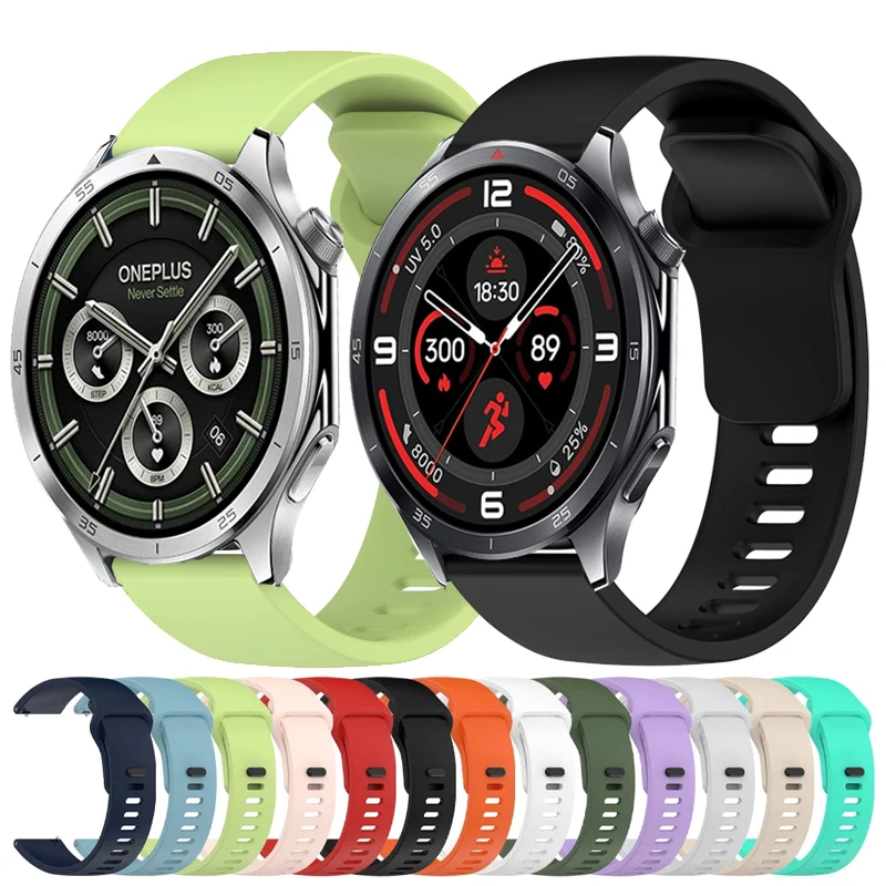 22mm Silicone Band For OnePlus Watch 3 2 2R/OnePlus 46mm Sport Bracelet Strap For OPPO Watch X X2 4 Pro/Realme Watch S 2 3 3 Pro