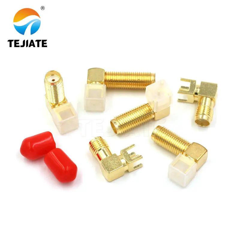 5PCS SMA-KWE SMA Female Plug Adapter Solder Edge PCB Mount Connector Right Angle RF Coaxial