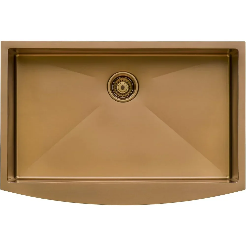 Pia de Cozinha Estilo Fazenda com Frente em Aço Inoxidável de 30 Polegadas - Bronze Fosco - Bowl Único - RVH9660CP