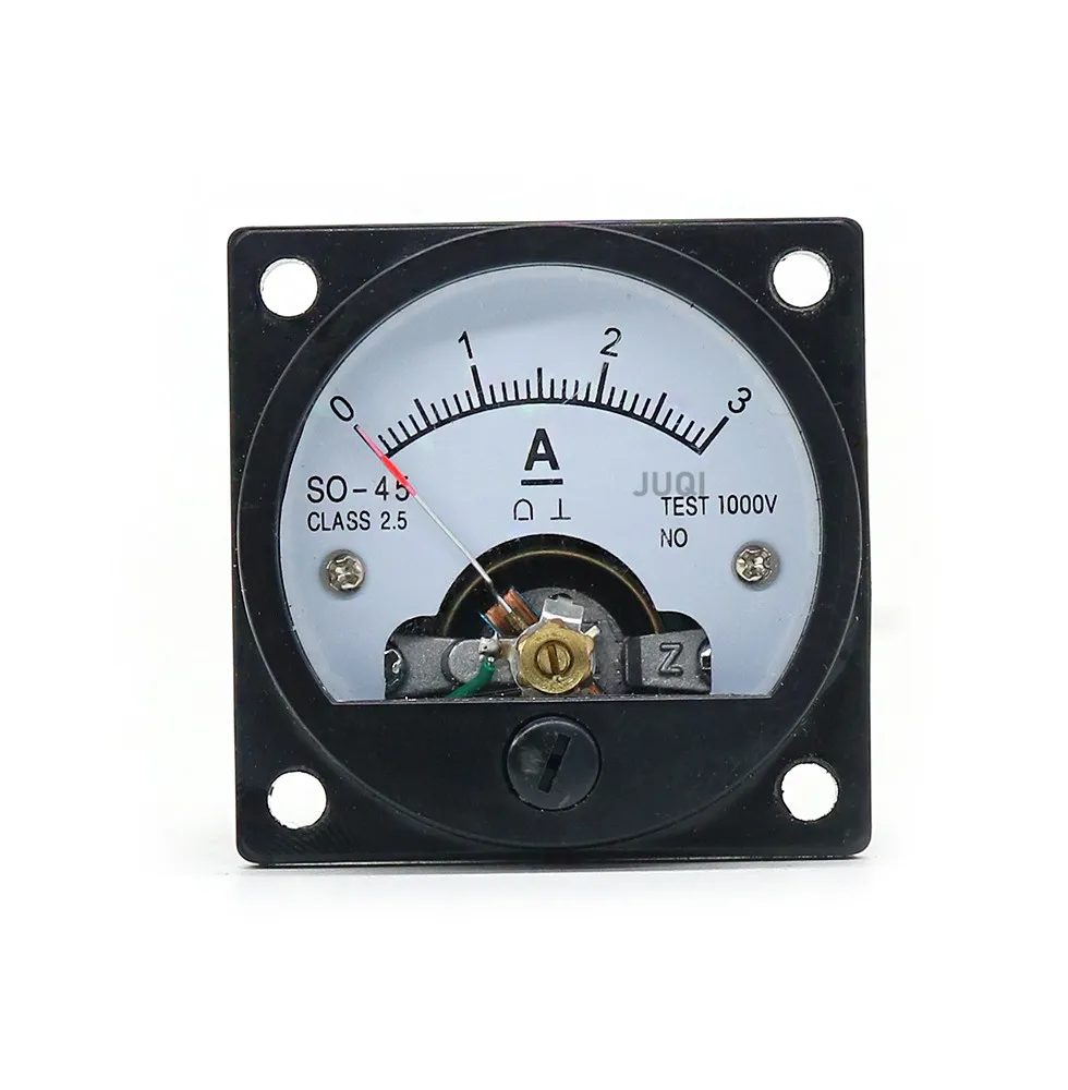 SO-45 Circular DC Ammeter Analog Pointer DC1A2A3A5A10A15A220A30A Electrical Testing Current Tester 47*47mm