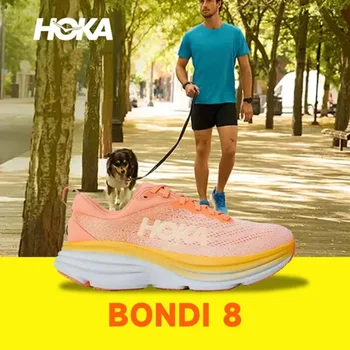 Hoka OneOne Bondi 8 야외 스포츠 러닝화, 통기성 미끄럼 방지 쿠션, 로드 러닝 신발, 남녀공용 스포츠 신발 