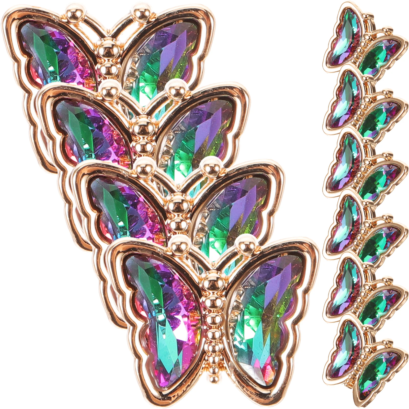 

10Pcs Lightweight Portable Rhinestone Butterfly Buttons Metal Sewing Buttons for Various Clothes DIY Button Materials