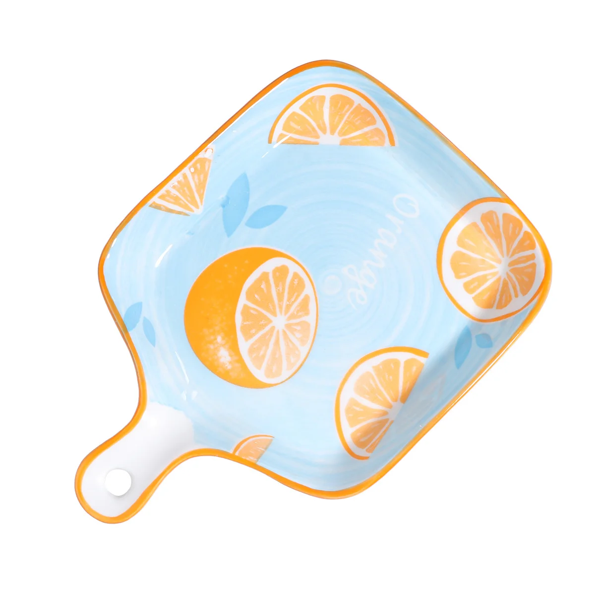 مقلاة سيراميك لفرن شواء تجهيزات المطابخ مقاومة للماء ومقاومة للصدأ ومقاومة للاهتراء للاستخدام المنزلي وعاء شواء سيراميك برتقالي