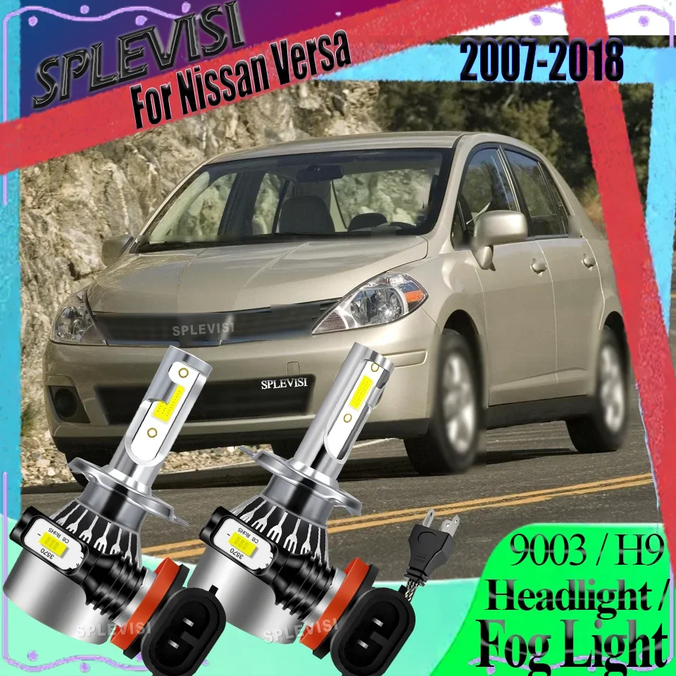 9003 H11 LED Headlight Fog Light Safe Visibility For Nissan Versa 2007 2008 2009 2010 2011 2012 2013 2014 2015 2016 2017  2018