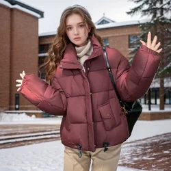 Short Cotton Jacket For Women New Model Women Thicken Warm Cotton Jacket Female Pure Color Loose Parkas Coats Women's Clothing