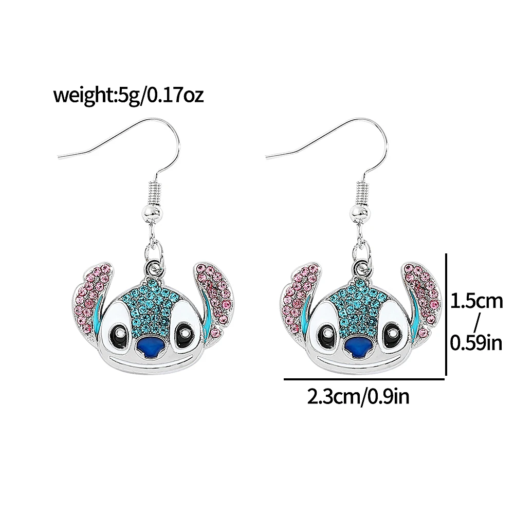 Disney Lilo & Stitch Earring Fashion Shine Stitch Cartoon Ear Stud For Women Girl Birthday Jewelry Gifts