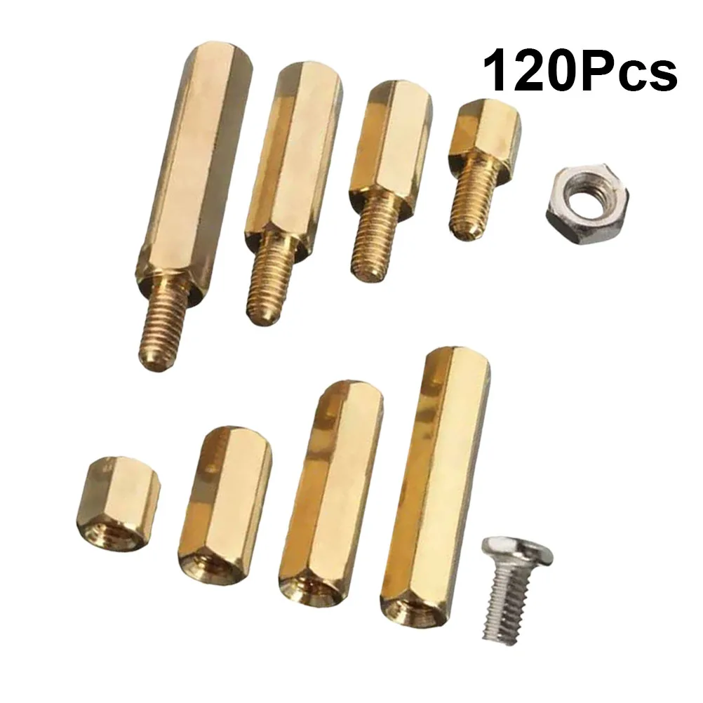 

120 Pcs Hexagon Support Brass Pillar Column Spacer for Standoff Bracket Support Long Service Life Tight