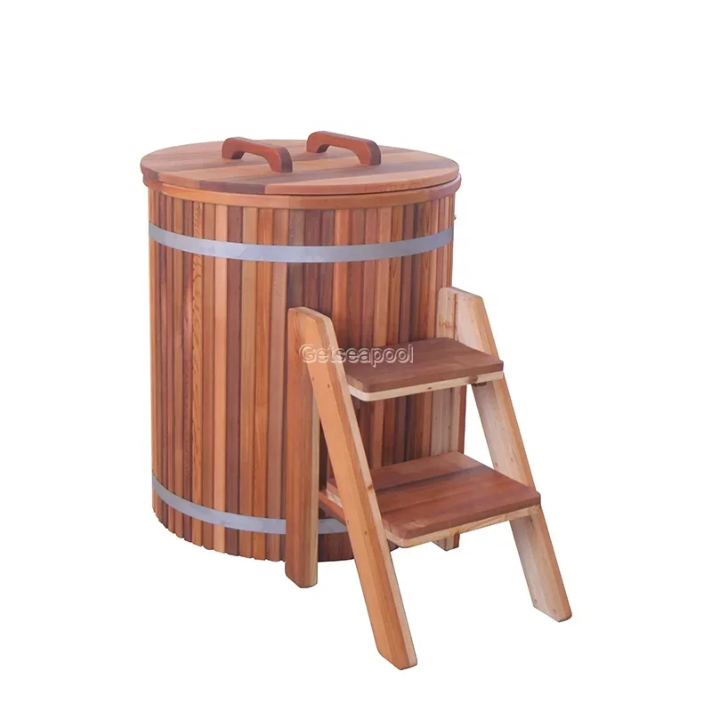 Hot Selling Wooden Ice Bath Tub Hot Cold Plunge Bath Freestanding Bathtub Water Chiller