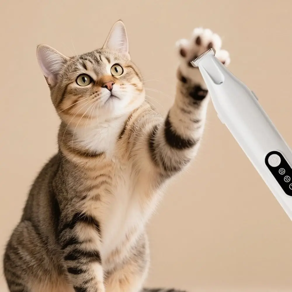 Maquinilla eléctrica para cortar el pelo de mascotas, carga USB, funcionamiento silencioso, cortapelos profesional para el cuidado de mascotas con Afeitadora eléctrica LED para gatos