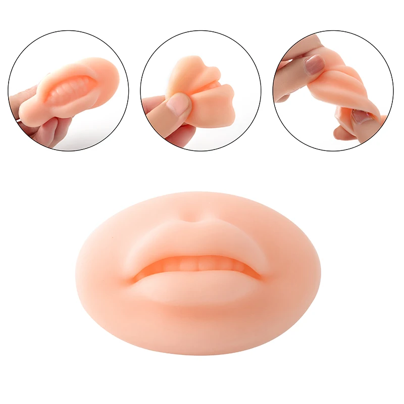 1/3/5pcs Silicone Lip 5D Skin Model Practice Soft Thicken Lip Open Mould Mold Tattoo Accessories Makeup Permanent Tools