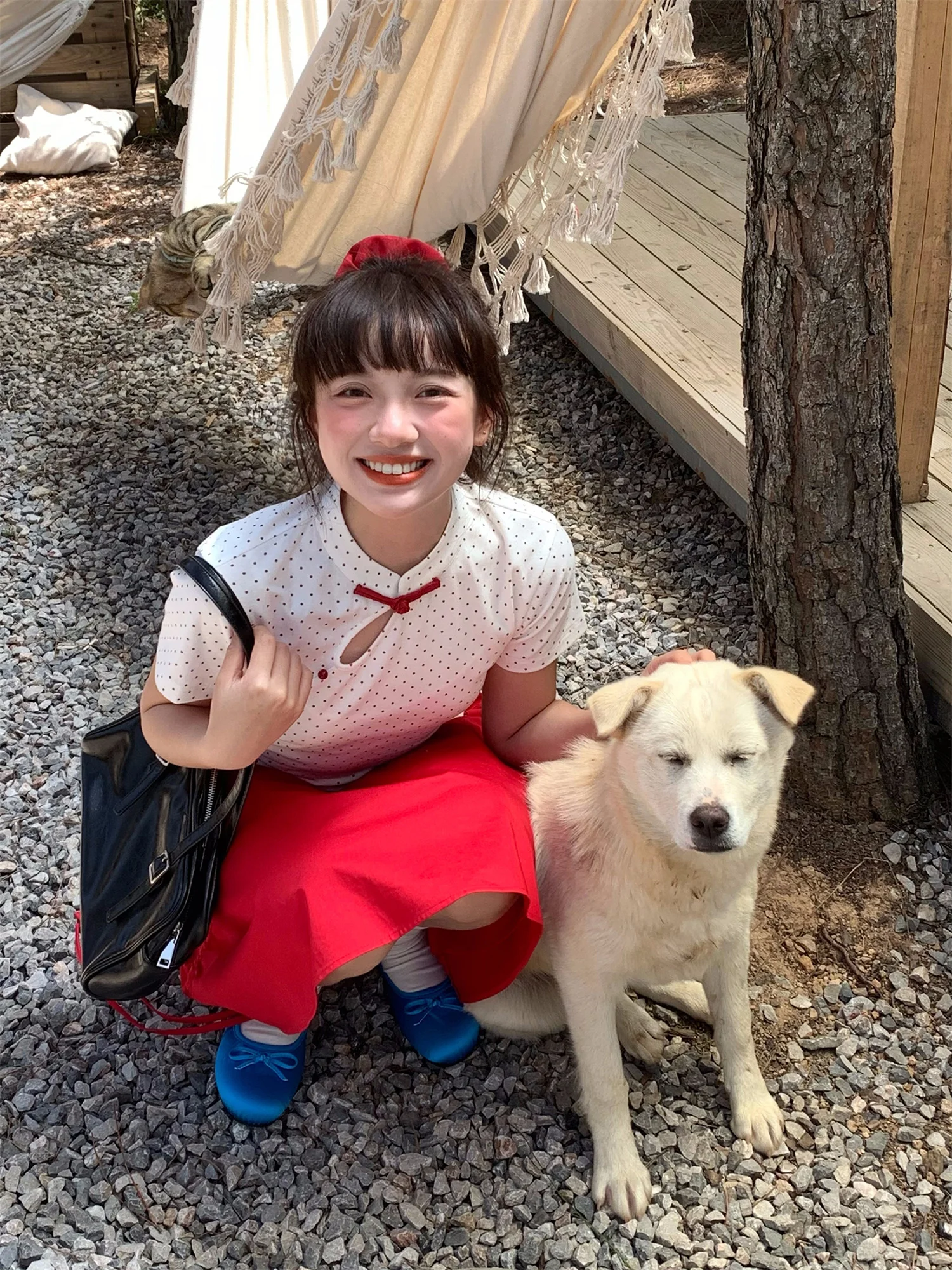 

Hey an Nai Nai Chinese Sle Knitted ort Sve Women's irt Summer Small Stand Collar Versatile Design Button up Blouse