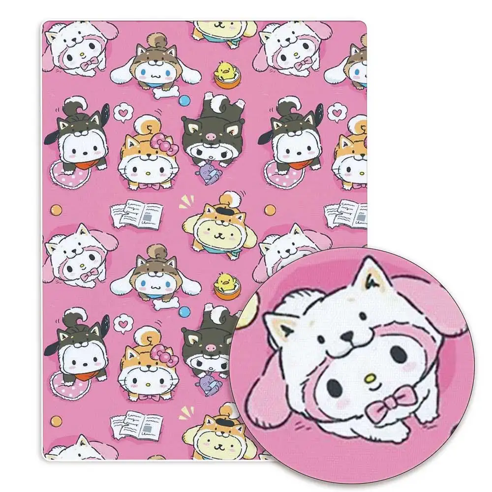Hello Kitty 140x50CM Cartoon Polyester cotton fabric Patchwork Tissue Kid Home Textile Sewing Doll Dress Curtain cotton Fabric