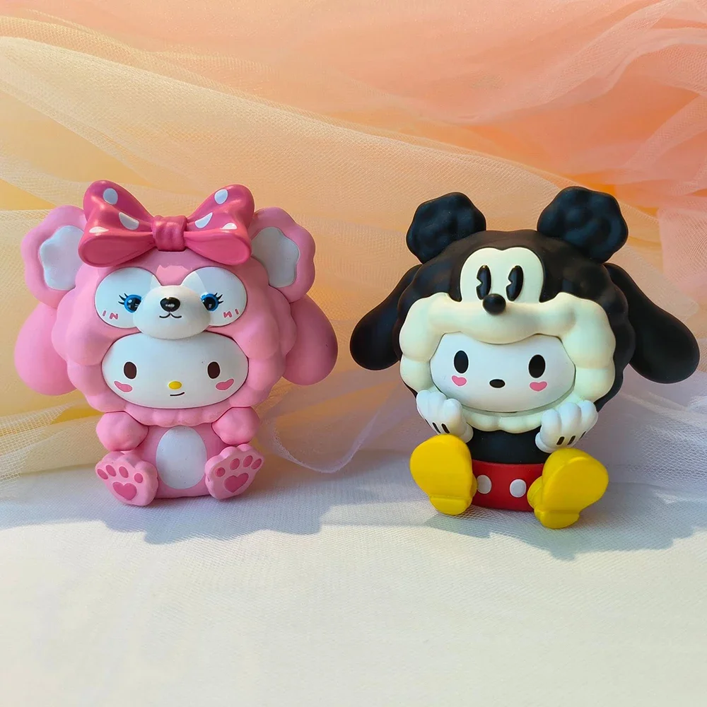 Hello Kitty Cross Dress Sanrio 5Cm Figure My Melody Anime Kawaii Melody Kuromi Action Collection Pvc Materials Gifts Children