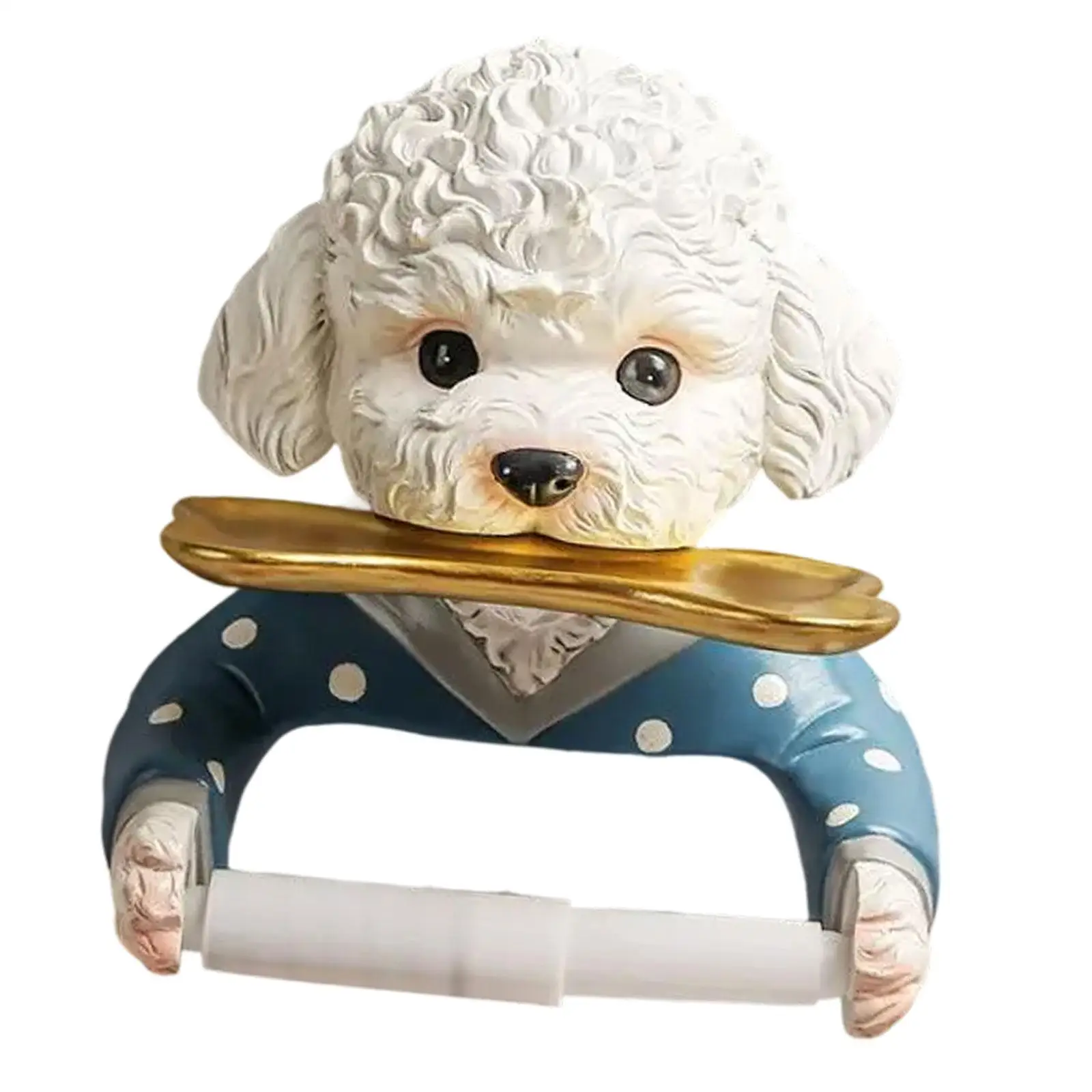 Wall Mounted Towel Rack Dog Toilet Paper Roll Holder for Lavatory Kitchen