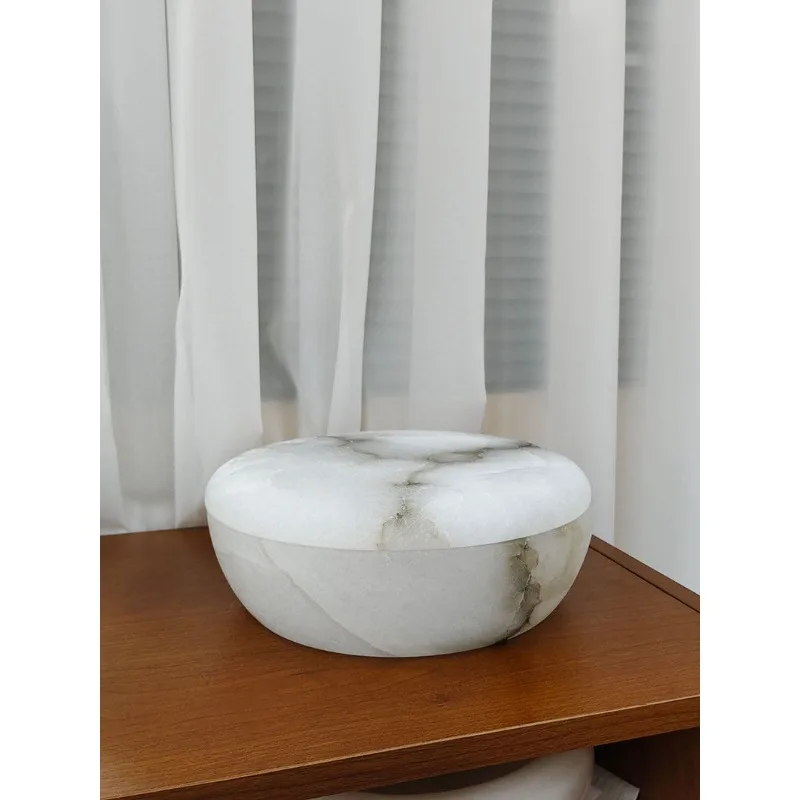 American minimalist light luxury marble candle holder designer model room props small apartment living room high-end ornament