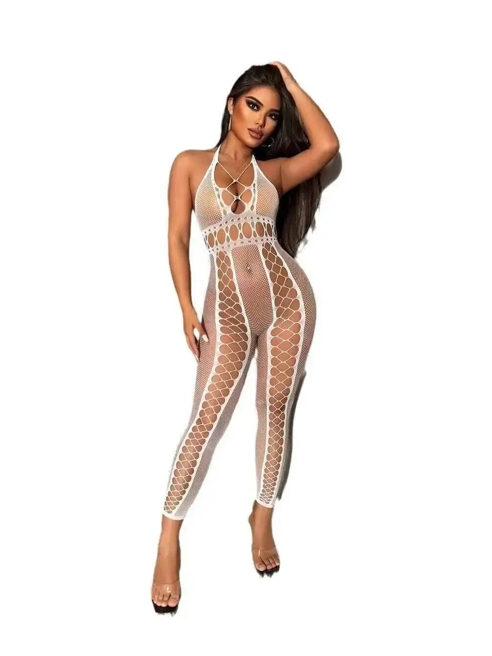 Body Sexy, ropa interior, disfraz Sexy para lencería sexual, monos sexis de talla grande, tirantes, mangas, espalda descubierta, encantador PG9V