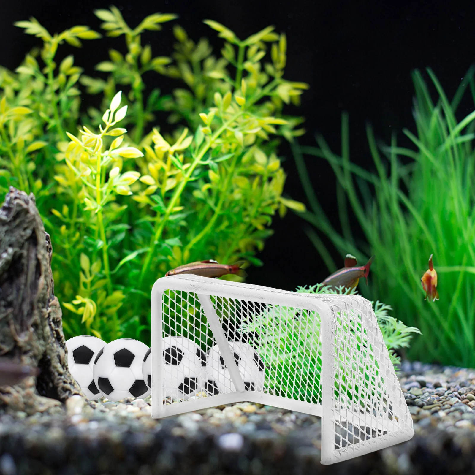 

Simulation Aquarium Football Frame Mini Goal Decor for Fish Tank Vivid Home Office Wedding Landscape