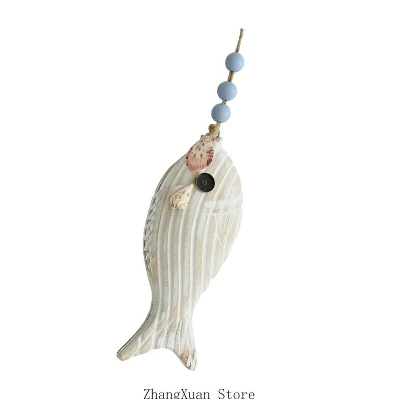 Fisch-Wandkunst mit abgenutztem Finish für Küsten-Eingangsdekoration, 3 x – Detail 3