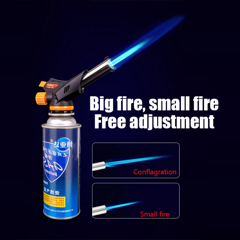 Welding Gas Torch Flame Burner Nozzle Flamethrower Butane Burner Outdoor Camping BBQ Brazing Torch Kitchen Cooking Burner