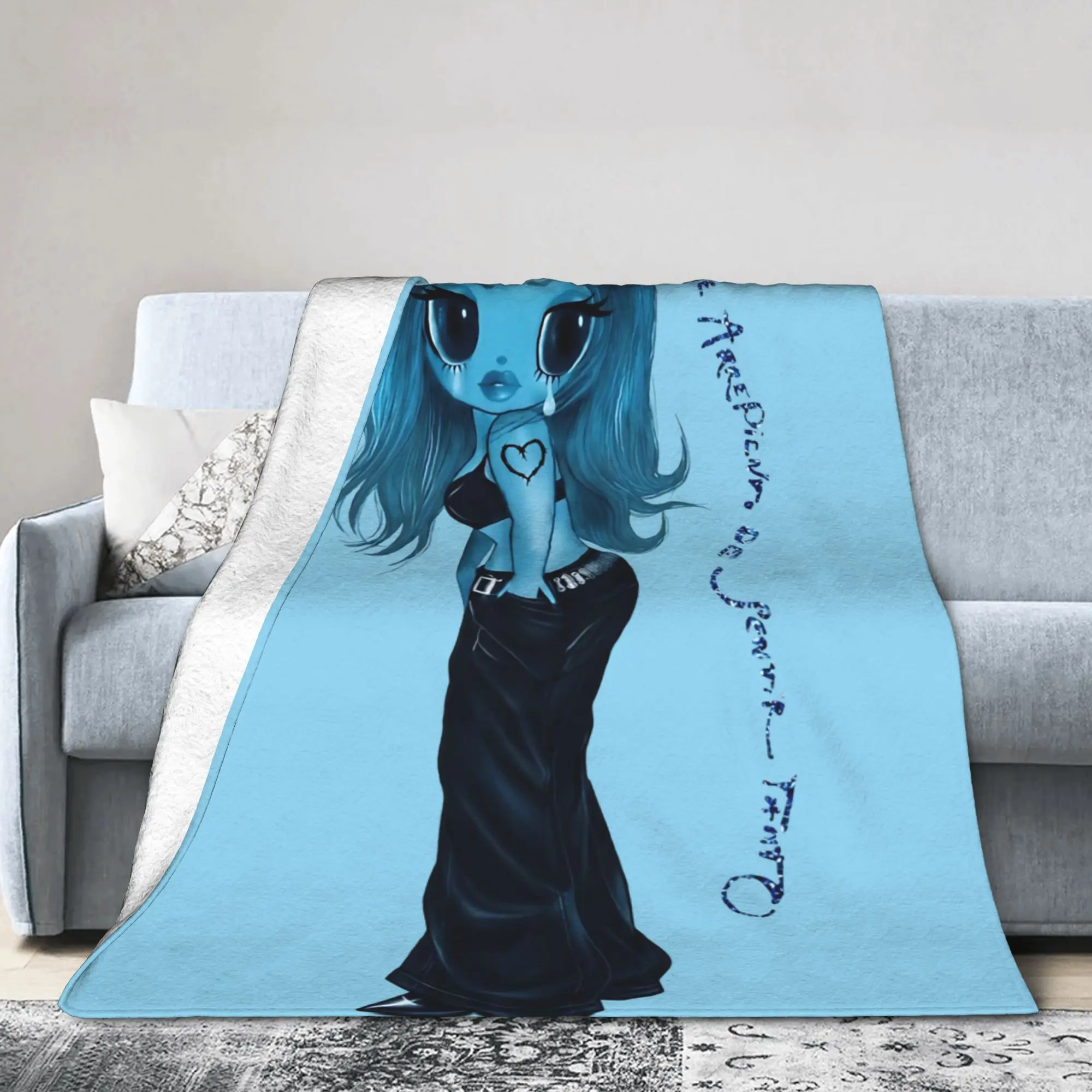 Karol G No Me Arrepiento de Sentir Tanto Blanket  Flannel Funny Soft Throw Blankets for Home Restaurant Spring Autumn