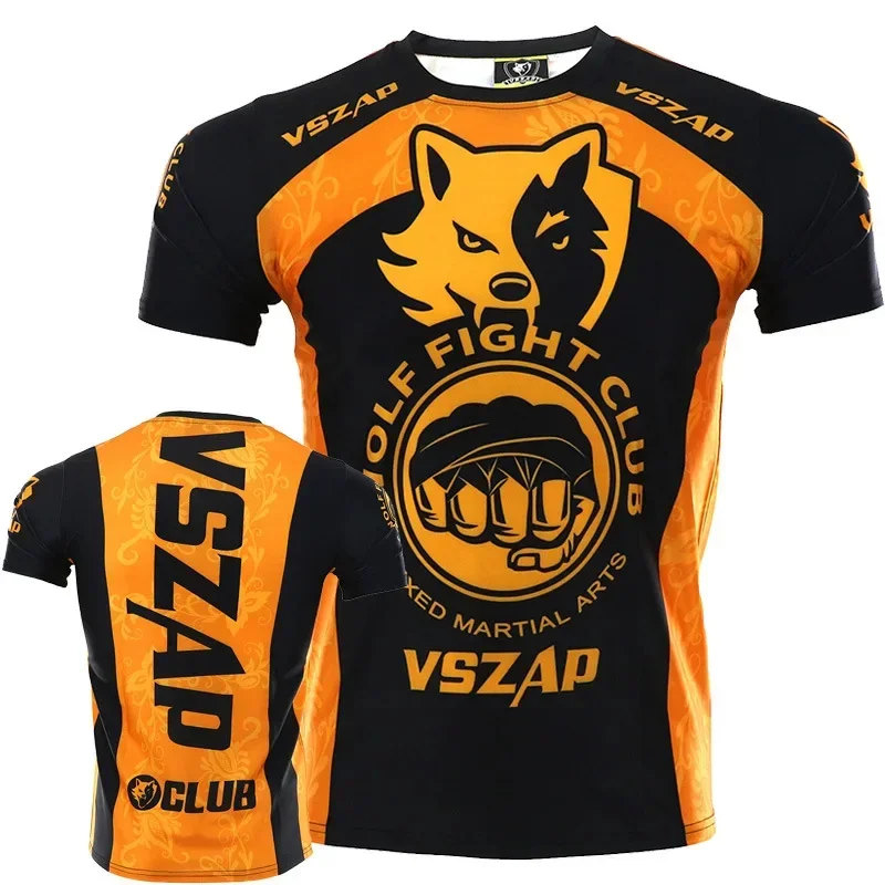 

Boxing Wrestling Sports T Shirt For Men Summer Quick Dry Material Short Sleeve Top Casual O-neck Fitness T-Shirts Loose Pullover