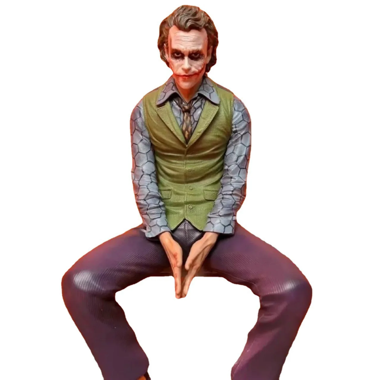 DC Comics Suicide Squad Joker Heath Ledger seduta posa strumento di modellazione da collezione, statua di figurina fatta a mano da 20cm in scatola colorata