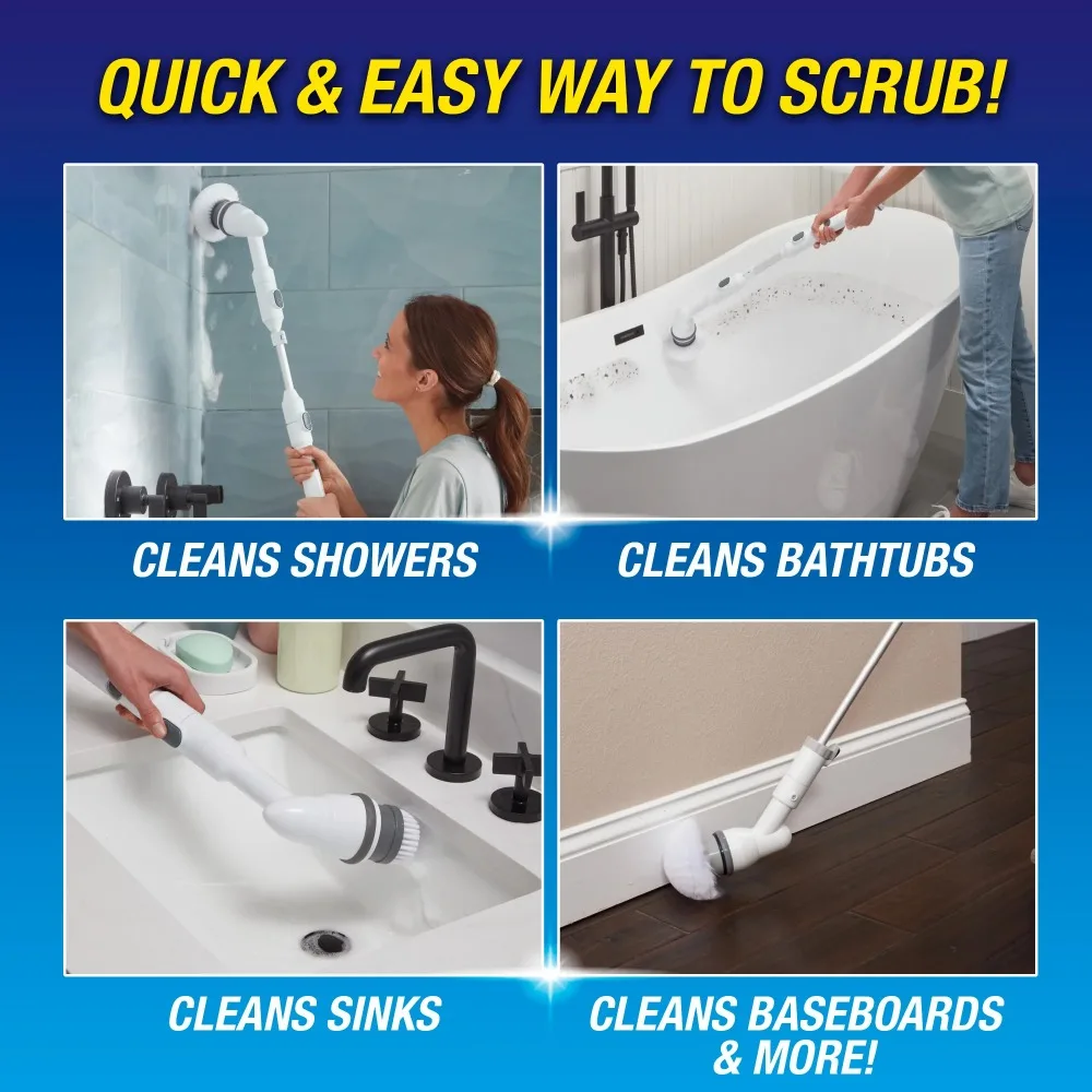 2025 Voom ®   Spin Scrubber Spazzola per pulizia senza fili Spazzole potenti, resistenti e multiuso ricaricabili