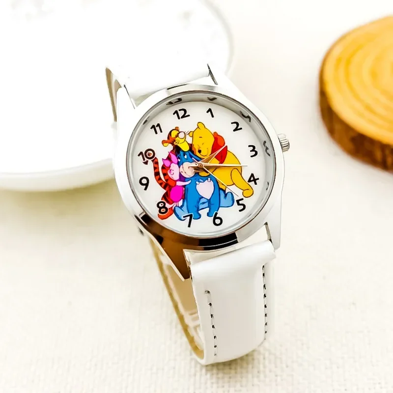 Disney Winnie Bear Tigger Piggy Pi Jie Yi Er Children\'s Watch Children\'s Watch Leather Band Glass Dial Watch  Present  For Child