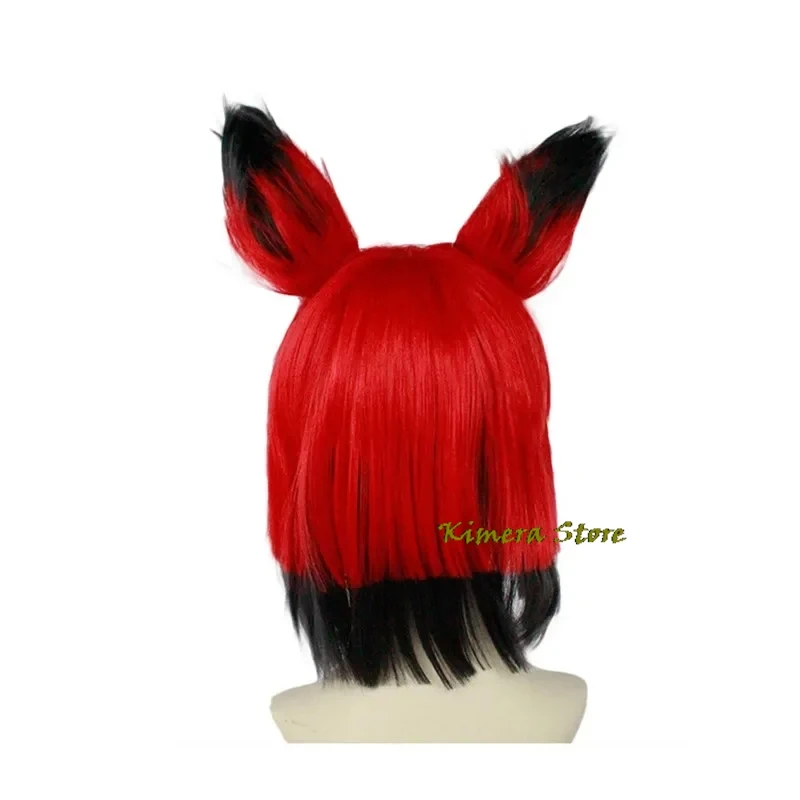 New Hazbin Cosplay Hotel ALASTOR Cosplay Wigs Hair Props With GlassesHalloween Carnival Christmas Costumes Accessories