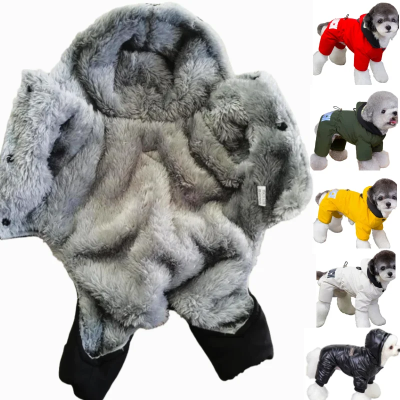 

Thicken Warm Dog Jumpsuit Winter Pet Dog Clothes For Big Small Dogs Chihuahua Coat Waterproof Hooded Puppy Overalls Jacket S-5XL
