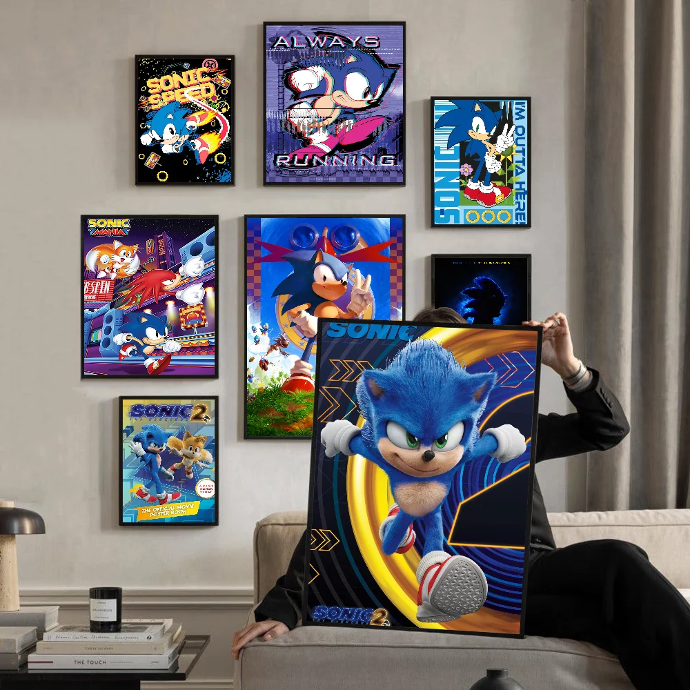 Cartoon S-Sonic Good Quality Prints and Posters HD Quality Poster Wall Art Painting Study Home Decor