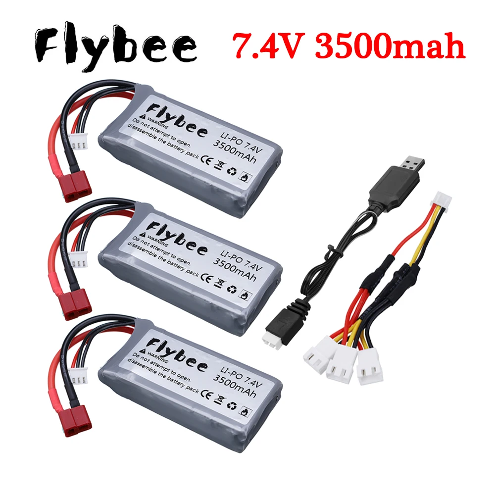 Upgrade 7.4V 3500mAh RC Lipo Battery Charger Sets For Wltoys 144001 12428 12423 RC Car feiyue 03 Q39 parts 2s 7.4V Car Battery