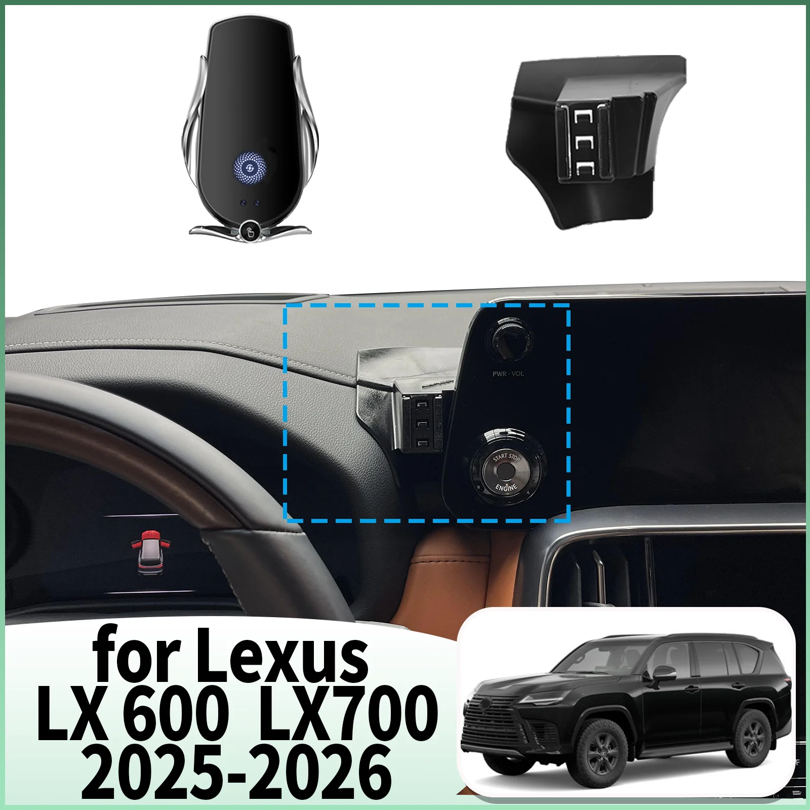 

fit for Lexus LX 600 LX600 LX700 LX700H F SPORT Specific Dashboard Navigation Phone Holder Mount Design Car​​ accessoires