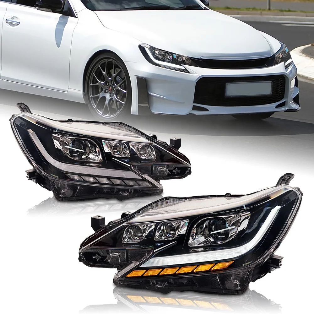 

Xds Archaic Head Lamp For Mark X Headlights 2014-2020 For Reiz LED Headlight Bi Xenon Projector Lens Angel Eye DRL Signal HeadLa