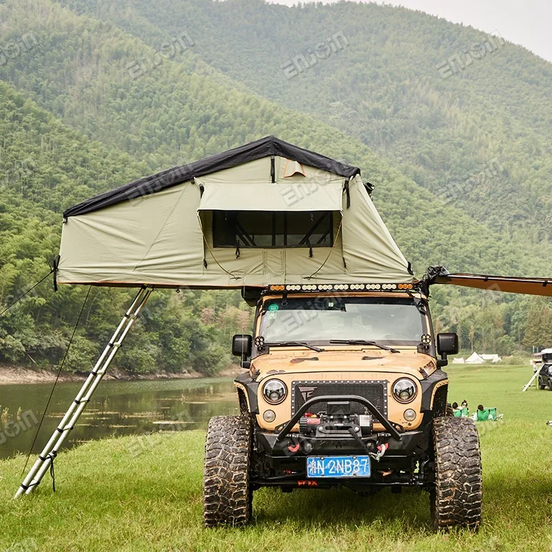 Enjoin alta qualidade 2021 melhor telhado superior tenda veículo toldo lateral carro reboque telhado superior tenda 4 pessoas para suv com rack