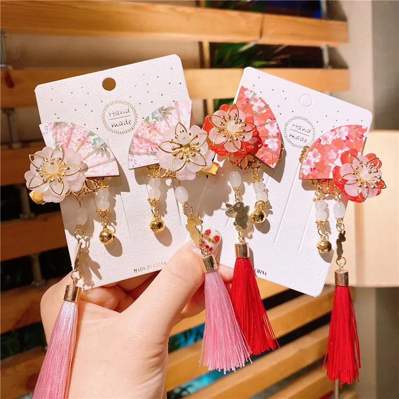 Ancient Style Tassel Hairpin Hanfu Costume Headdress Children\'s Sweet Cute Step Shaking Hair Accessories Girls Accessories