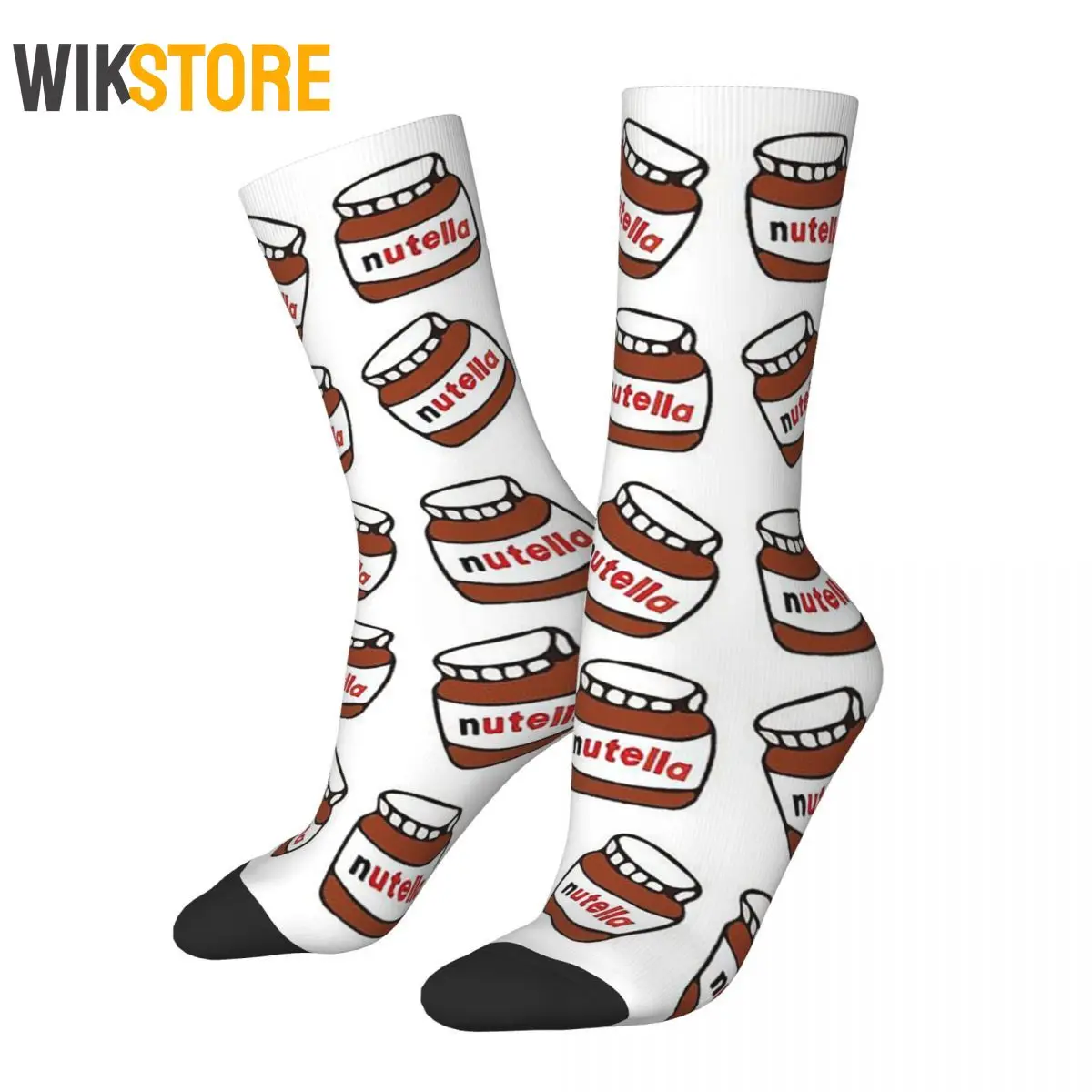 

Fashion Women Men Male Foods Nutella Cartoon Socks Sweat Absorbing Breathable Cute Crew Sock