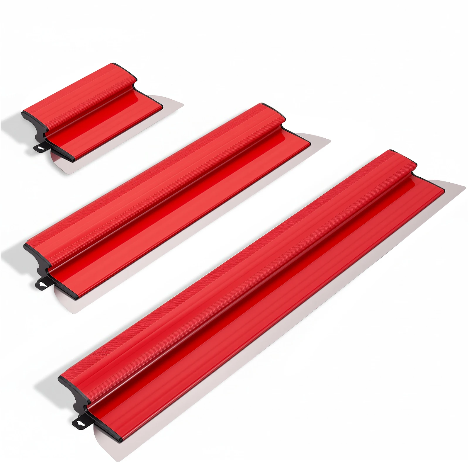 Lot de 3 spatules de finition flexibles en aluminium extrudé pour enduit mural, 25/60/80 cm
